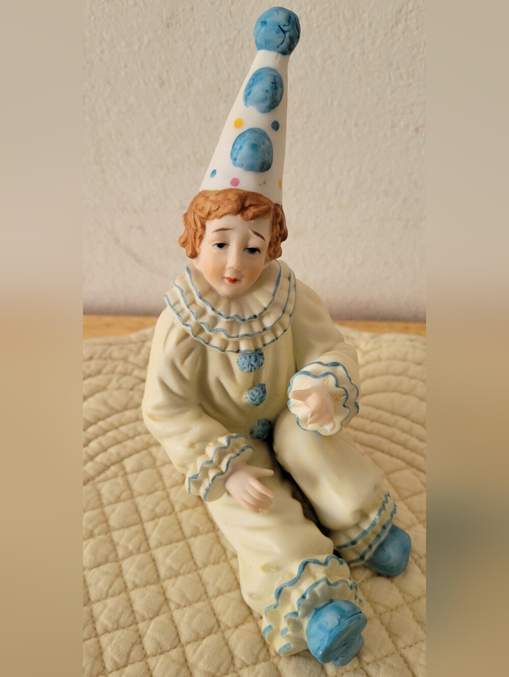 Milano Porcelain Clown Figurine By Eda Mann 7"